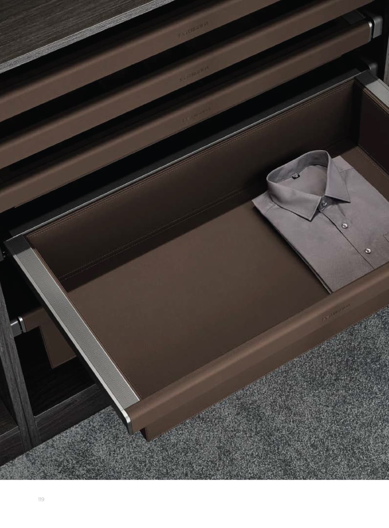 Shallow Leather Basket